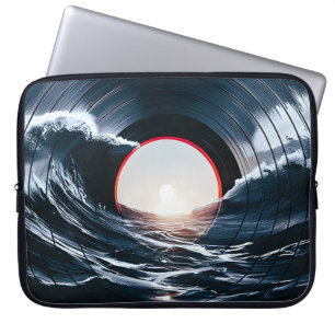 Vintage Vinyl Surf Wave Ozean Retro Musik Laptopschutzhülle