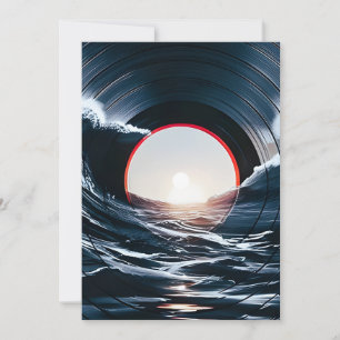 Vintage-Vinyl-Surf-Welle Ozean Retro-Musik Ankündigung