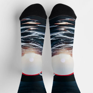 Vintage-Vinyl-Surf-Welle Ozean Retro-Musik Socken