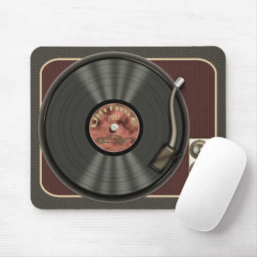 Vintage Vinylaufzeichnung Mousepad (Mit Mouse)