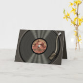Vintage Vinylaufzeichnung (red) Karte (Gelbe Blume)