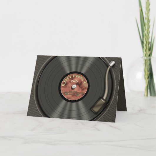 Vintage Vinylaufzeichnung (red) Karte (Vorderseite)