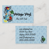 Vintage Vinylaufzeichnungs-Geschäfts-Karte Visitenkarte (Vorne/Hinten)