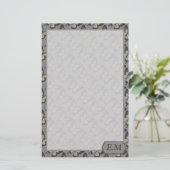 Vintage Violet Butterfly Pattern Personalised Briefpapier (Stehend Vorderseite)