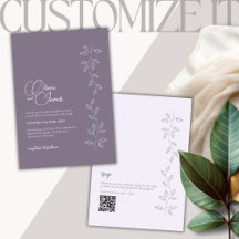 Vintage Violet Moderne Hochzeit QR Code Einladung