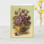 Vintage Violetkarte Karte (Gelbe Blume)