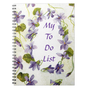 Vintage Violets Mein Aufgabenliste Notizbuch Notizblock