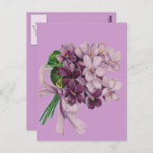 Vintage Violets Nosegay Bouquet Postkarte (Vorne/Hinten)