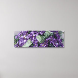 Vintage Violett-grüne Ribbon Bow Canvas Print Leinwanddruck