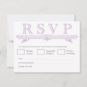 Vintage Violett-marokkanische Elegante-Hochzeit-RS RSVP Karte