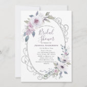 Vintage Violett-Rose Silver Brautparty Einladung (Vorderseite)