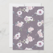 Vintage Violett-Rose Silver Brautparty Einladung (Rückseite)