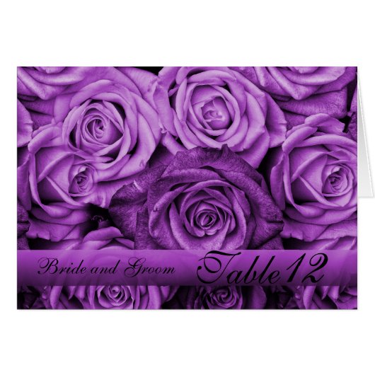Vintage Violett-Rose-Tischnummer (Vorderseite (Horizontal))