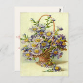 Vintage violette Blumen Postkarte (Vorne/Hinten)