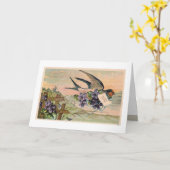 Vintage Violetten Geburtstagskarte Karte (Gelbe Blume)