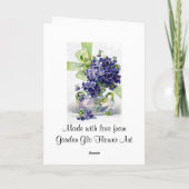 Vintage Violetten-Grüße-Karte Karte (Rückseite)