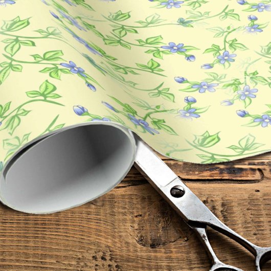 Vintage Violetten Romantisches Blumenmuster Geschenkpapier