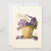 Vintage Violetten und Ostergrüße Feiertagskarte (Vorderseite)