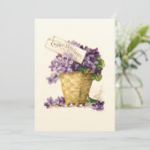 Vintage Violetten und Ostergrüße Feiertagskarte (Stehend Vorderseite)