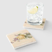 Vintage Violetten und Rose Steinuntersetzer (Seitenansicht)