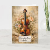Vintage Violin Floral Composition Karte (Vorderseite)