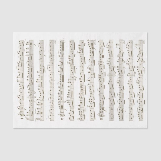 Vintage Violin Sheet Music Sepia Decoupage Seidenpapier (Vorderseite)