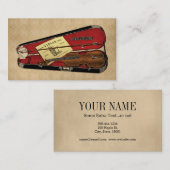 Vintage Violindarstellung Visitenkarte (Vorne/Hinten)