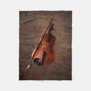 Vintage Violine Fleecedecke