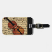Vintage Violine Gepäckanhänger (Vorderseite horizontal)
