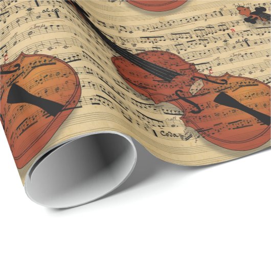 Vintage Violine Geschenkpapier (Rolleneckpunkt)