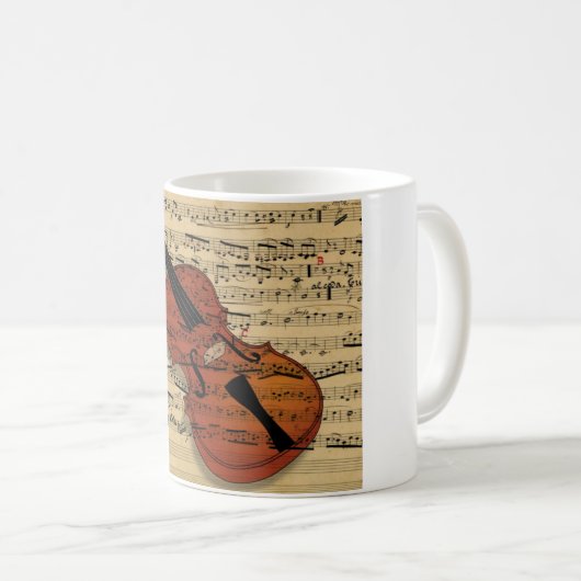 Vintage Violine Kaffeetasse (VorderseiteRechts)