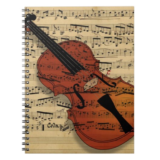 Vintage Violine Notizblock (Vorderseite)