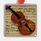 Vintage Violine Silbernes Ornament (Vorne)