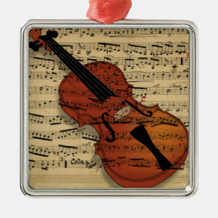 Vintage Violine Silbernes Ornament