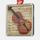 Vintage Violine Silbernes Ornament (Links)