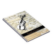 Vintage Violinen-Musik-gewundenes Notizbuch Notizblock (Rechte Seite)