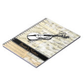 Vintage Violinen-Musik-gewundenes Notizbuch Notizblock (Linke Seite)