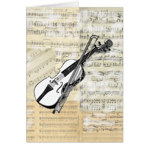 Vintage Violinen-Musik-Karte