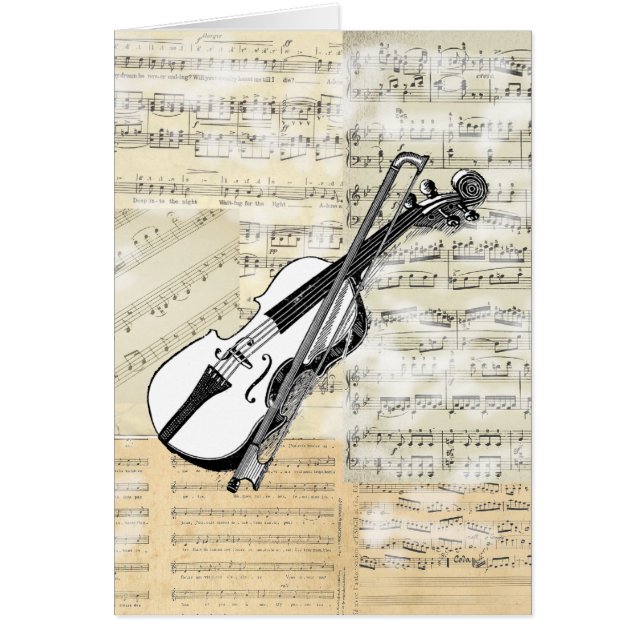 Vintage Violinen-Musik-Karte (Vorne)