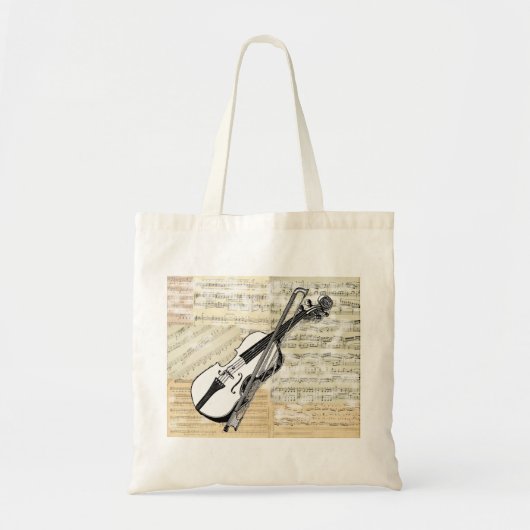 Vintage Violinen-Musik-Tasche Tragetasche (Vorne)