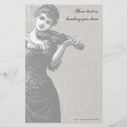 Vintage Violinistin Briefpapier (Vorderseite)