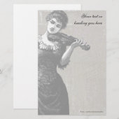 Vintage Violinistin Briefpapier (Vorne/Hinten)