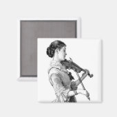 Vintage Violinistin Magnet (Vorderseite/Rückseite)