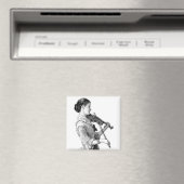 Vintage Violinistin Magnet (In Situ (Geschirrspüler))