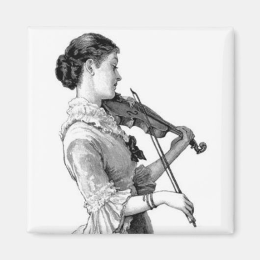 Vintage Violinistin Magnet (Vorne)
