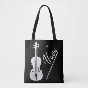 Vintage-Violinkunstwerk Musiker Geburtstagsgeschen Tasche
