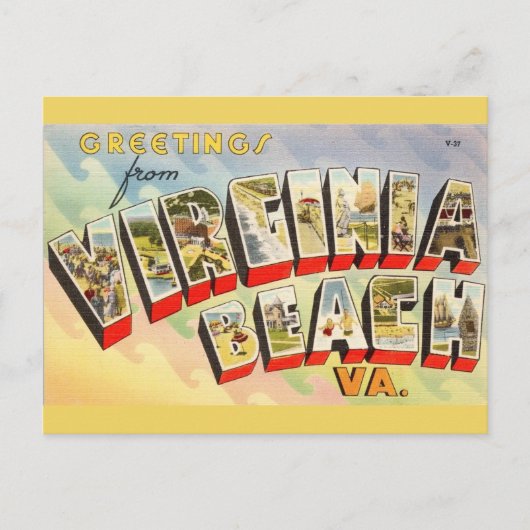 Vintage Virginia Beach Postkarte (Vorderseite)