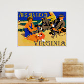Vintage Virginia Beach Scene Poster (Küche)