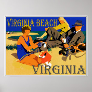 Vintage Virginia- Beachszene Poster