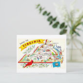 Vintage Virginia Karte (Stehend Vorderseite)